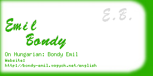 emil bondy business card
